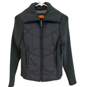 Lucy Activewear Gray Quilted Knit Jacket Size SMALL